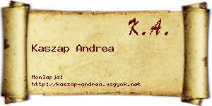 Kaszap Andrea névjegykártya